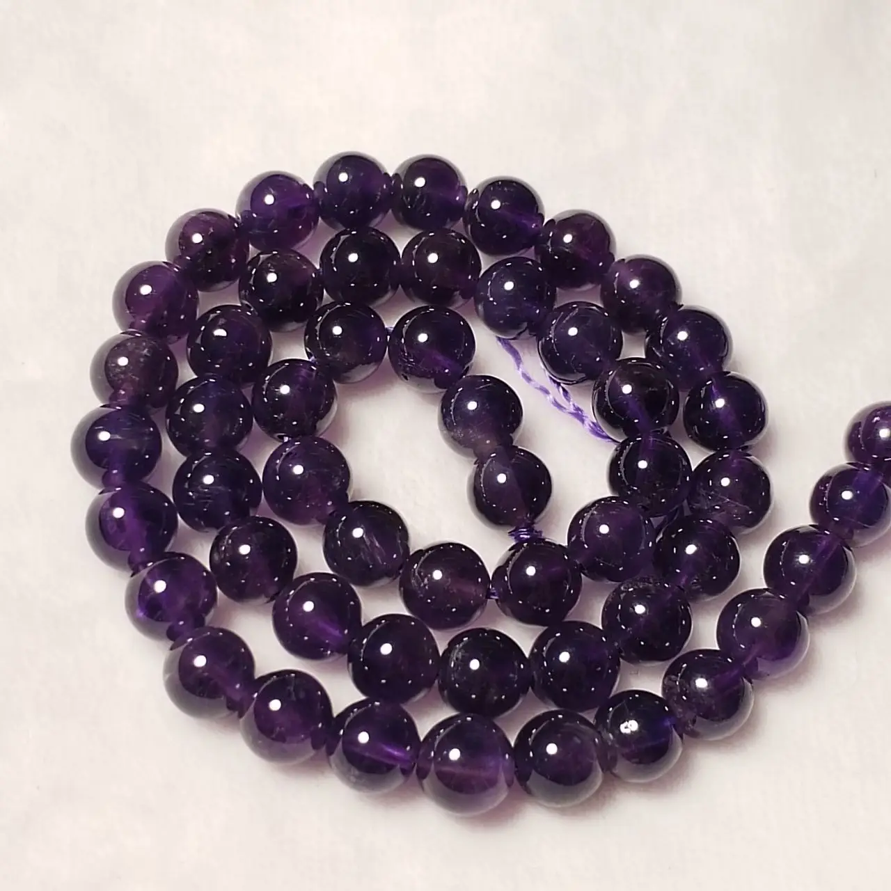 8mm natural Amethyst semi-finished long chain beads loose beads necklace bracelet DIY accessories free of freight