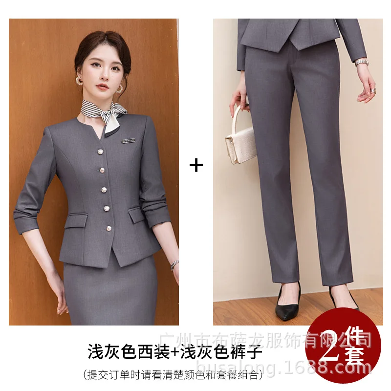 Set completo professionale per donna Primavera e autunno Nuovo stile Gioielleria Salone di bellezza Reception dell'hotel Manager Blazer Abbigliamento da lavoro