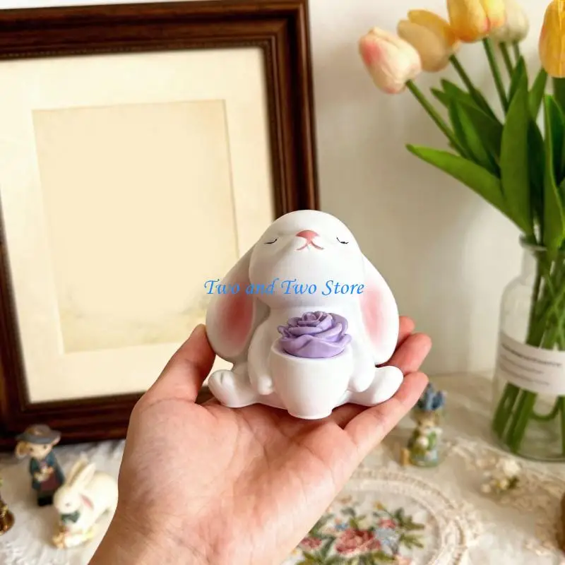 

HX6F Artistic Rabbit And Flower Vase Silicone Mold Handmade Jewelry Making Supplies For DIY Resin Decoration Projects