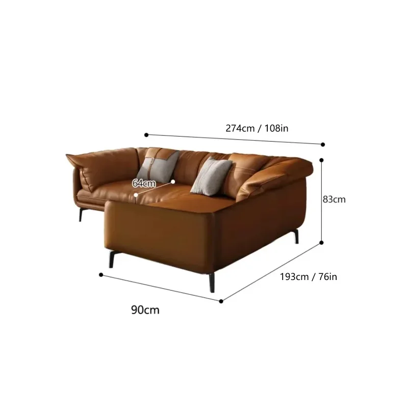 

1.8M Customized Modern Minimalist Living Room Leather Sofa Apartment Furniture Set Combination Wtih Customzied Color