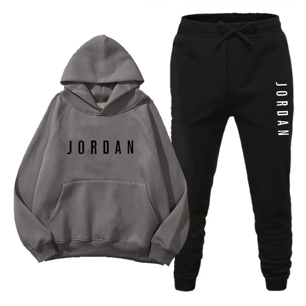 Spring and autumn men\'s and women\'s clothing pullover hoodie + sweatpants two-piece fitness jogging casual sportswear suit