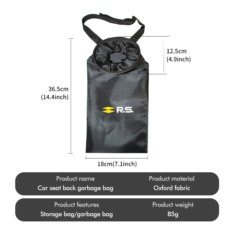Car Seat Back Garbage Bin Oxford Cloth Trash Bag Hanging For Renault Clio Arkana Captur Twingo Talisman RS Logan Duster view 6