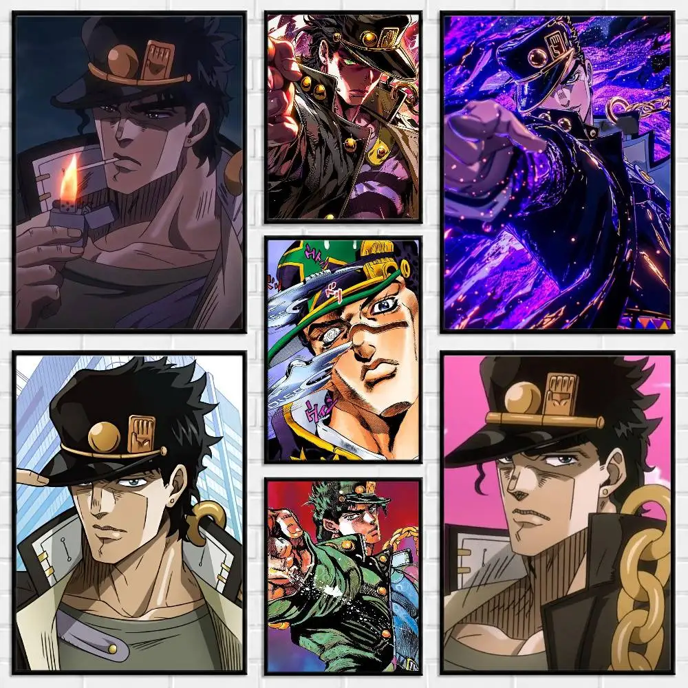 Anime JoJo Kujo Jotaro Poster Versatile HD Waterproof Wall Art Self-Adhesive Decor for Any Space Ideal Gift