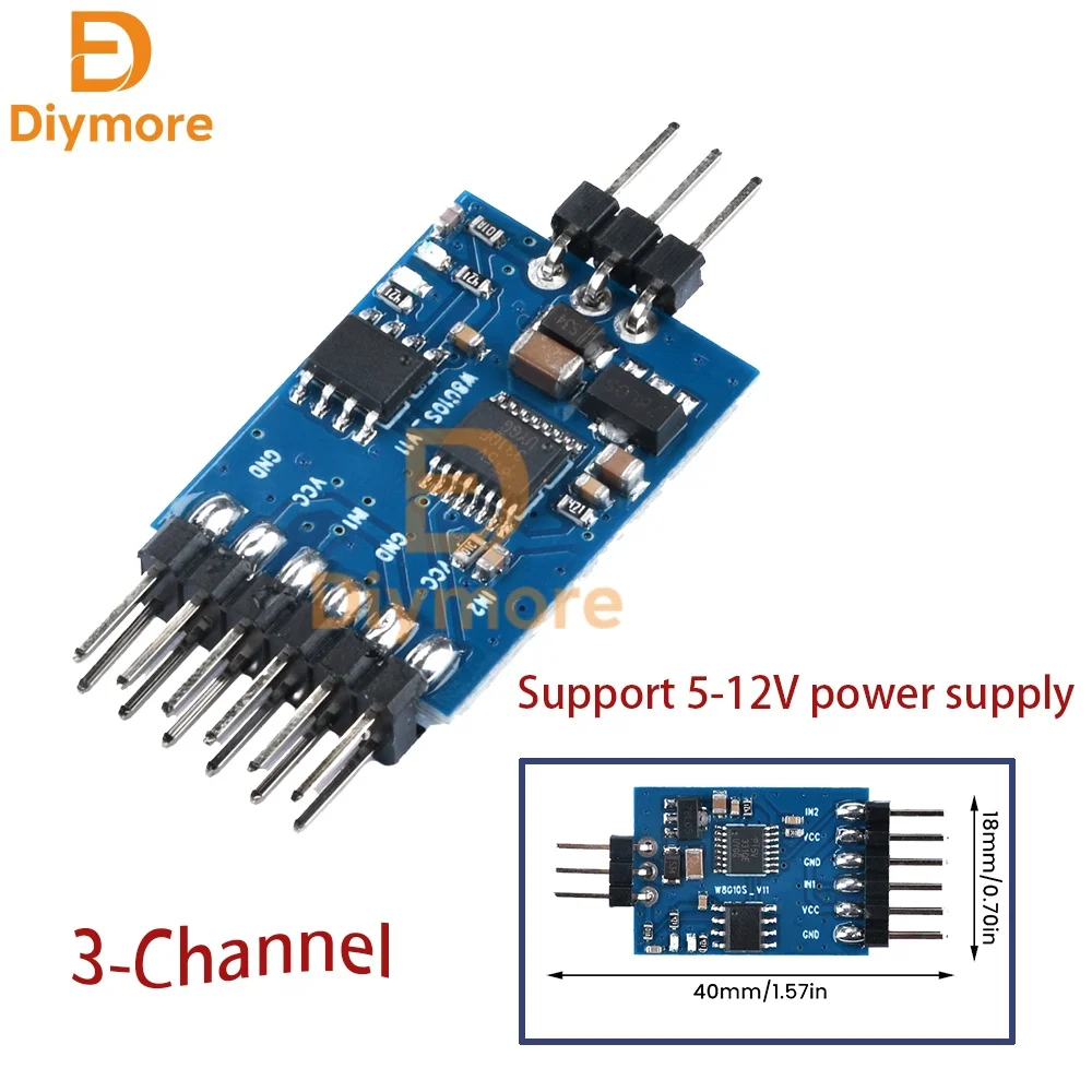 DC5-12V 3-Channel Video Switcher Module Video Switching Unit FPV Camera For Multi-rotor UAV 5.8G FPV Transmitter Camera Blue