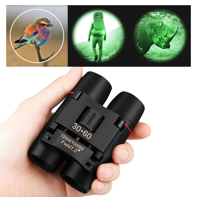 Telescope Binoculars 30x60 MINI HD IPX4 Waterproof FMC Coating Portable Collapsible For Concert Hunting Sports Competitions