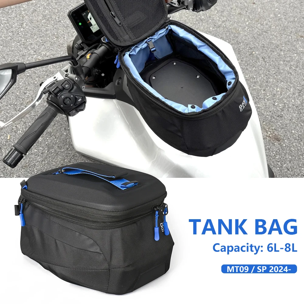 

Для Yamaha MT09 2024 2025 2026: Сумка на бак для хранения багажа, 6-8 л, аксессуары для мотоциклов MT 09 SP MT-09 MT09 SP, сумка на топливный бак