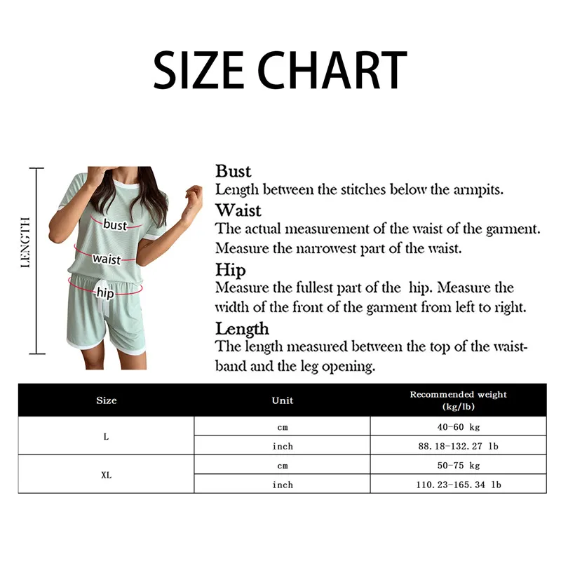 Summer Ladies Cotton Loose Pajamas Set Women Solid Color  Sleepwear Home Suits Short Sleeve Lounge Wear For Women Sets