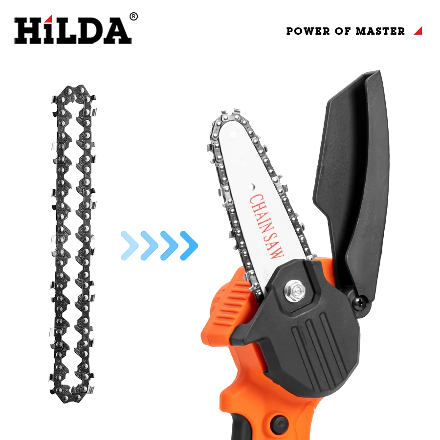 HILDA Electric Saw Steel Chainsaw Chain 4 Inch Electric Pruning Saw Replacement Chain Wood Cutting Power Tools Accessory