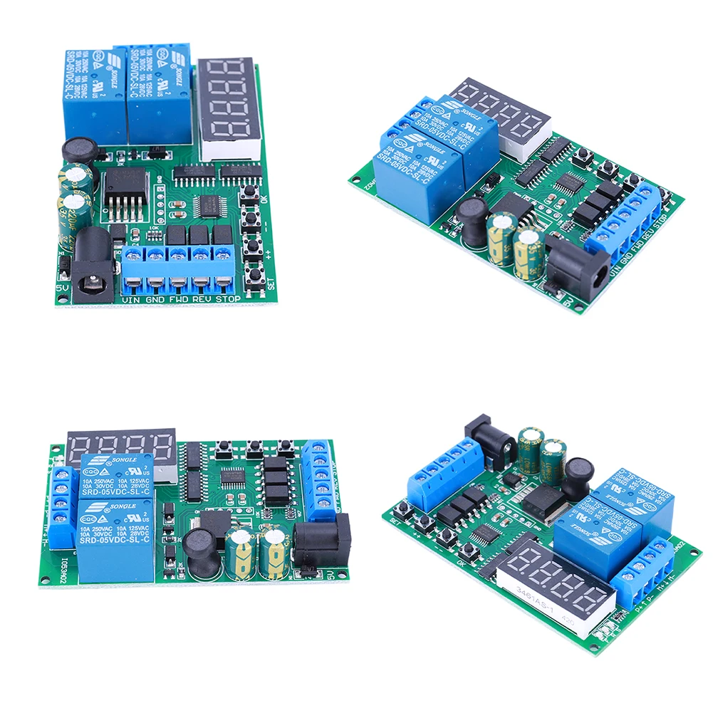 DC 5-24V 0.1s-9999min Adjustable Time Control Switch Multifunction Motor Forward Reverse Controller Motor Controller Relay Board