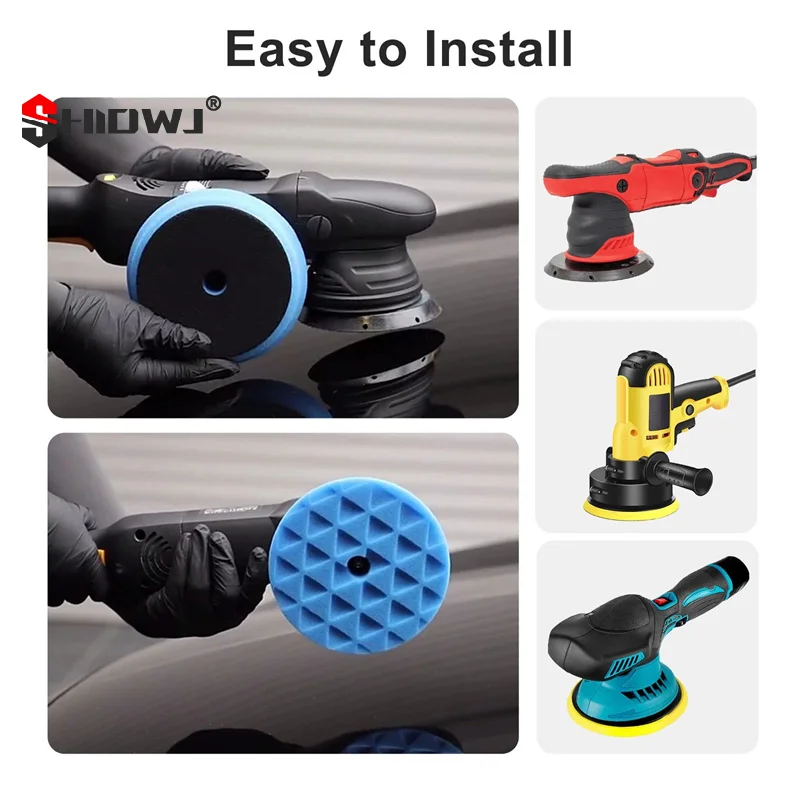 

5 шт. 6-дюймовая губка для полировки автомобиля, вощеные подушечки, набор для полировки лодки, автомобиля, буферная полировка колес, удаляет царапины