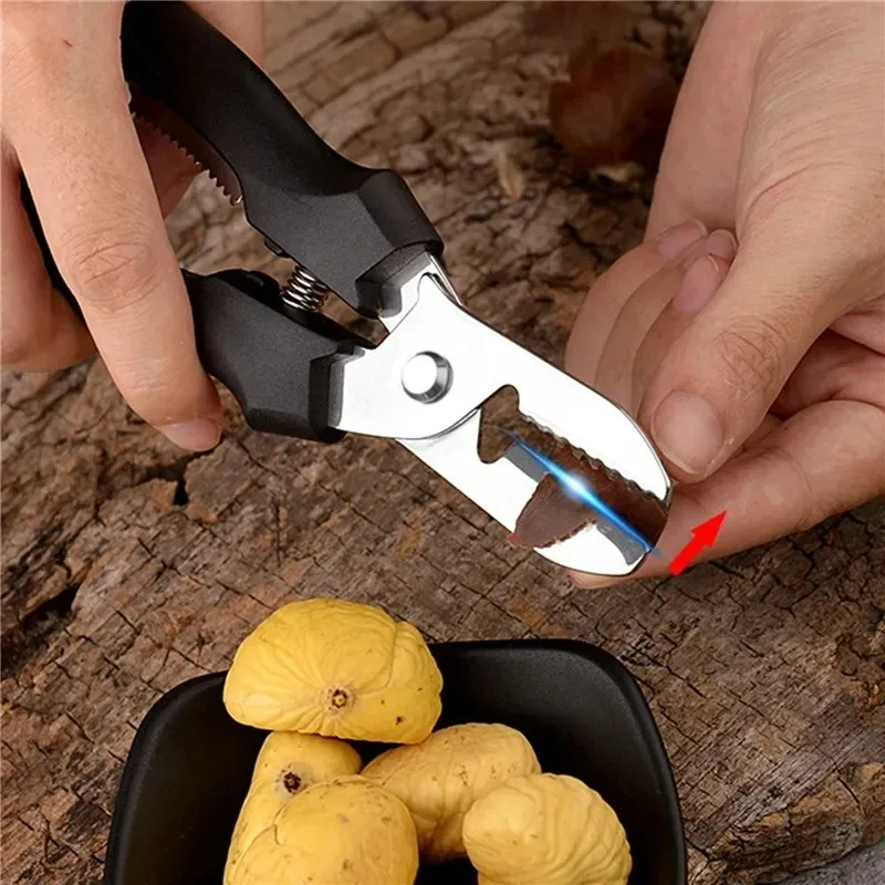 Multipurpose Chestnut Scissors Peeler Chestnut Shell Peeling and Leather Clip Cross Cutting Knife Chestnut Peeler For Kitchen