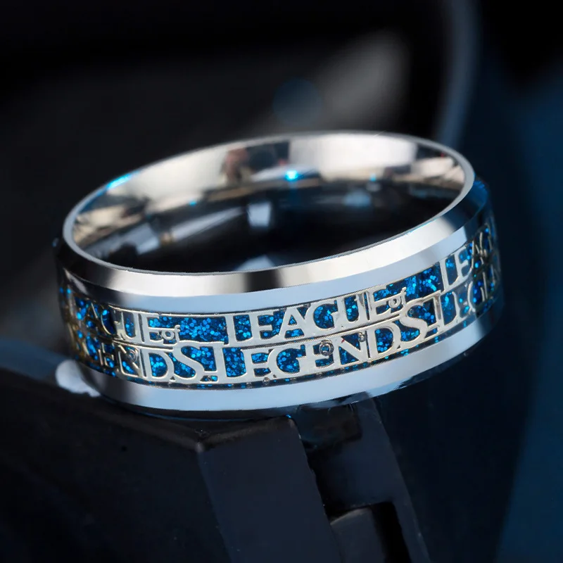 League of Legends Stainless Steel Ring for Men Fashion Game-Themed Commemorative Personality Ring New Arrival