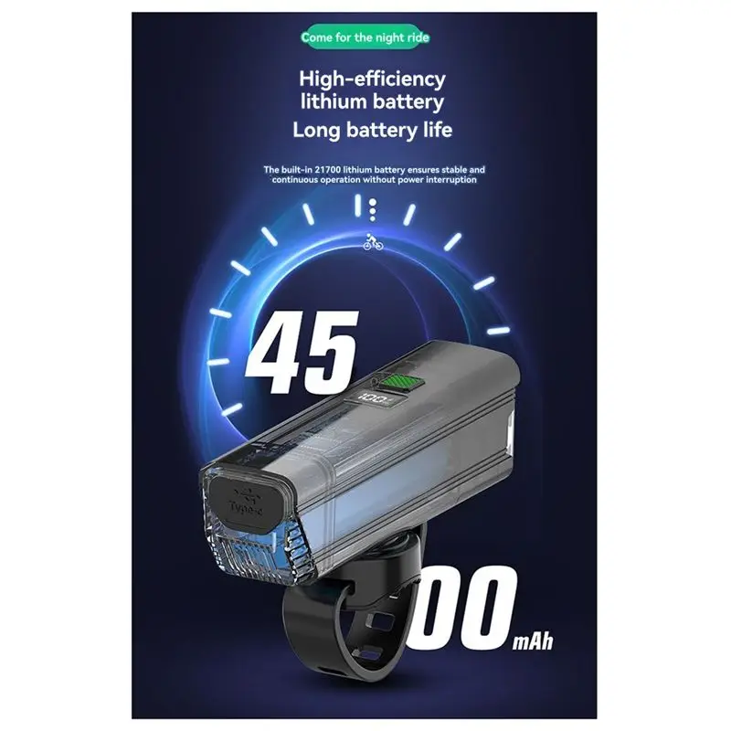 N82R Cycling Lights Night Riding Lights With High And Low Switch 800 Lumens USB-C Charging For Cyclists And Commuters