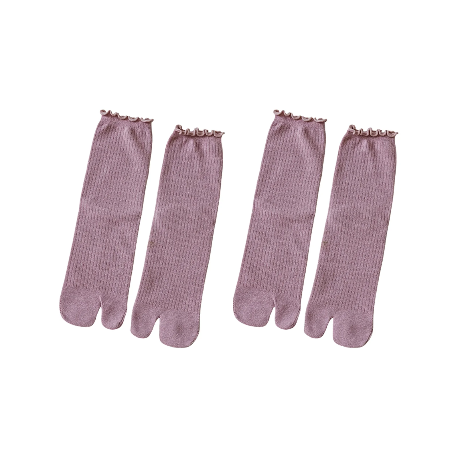 Six-color set of lace tabi socks (1 pair each in pink/purple/black/white/grey/beige)