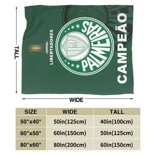 Palmeiras Club Logo Pattern Blanket Brazilian Football Soft Warm Lightweight Flannel Blanket for Bed Travel Hotel Bedspread