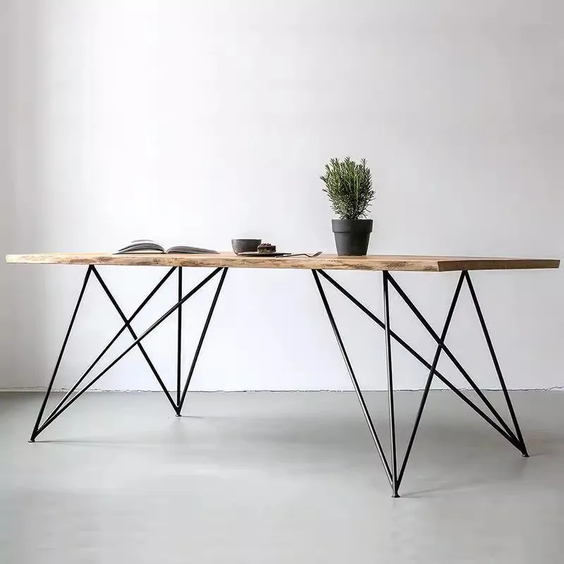 xx-Modern Durable Simple Solid Wood Conference Table Industrial Wind Rectangular Computer Negotiation Desk Chair Combination*