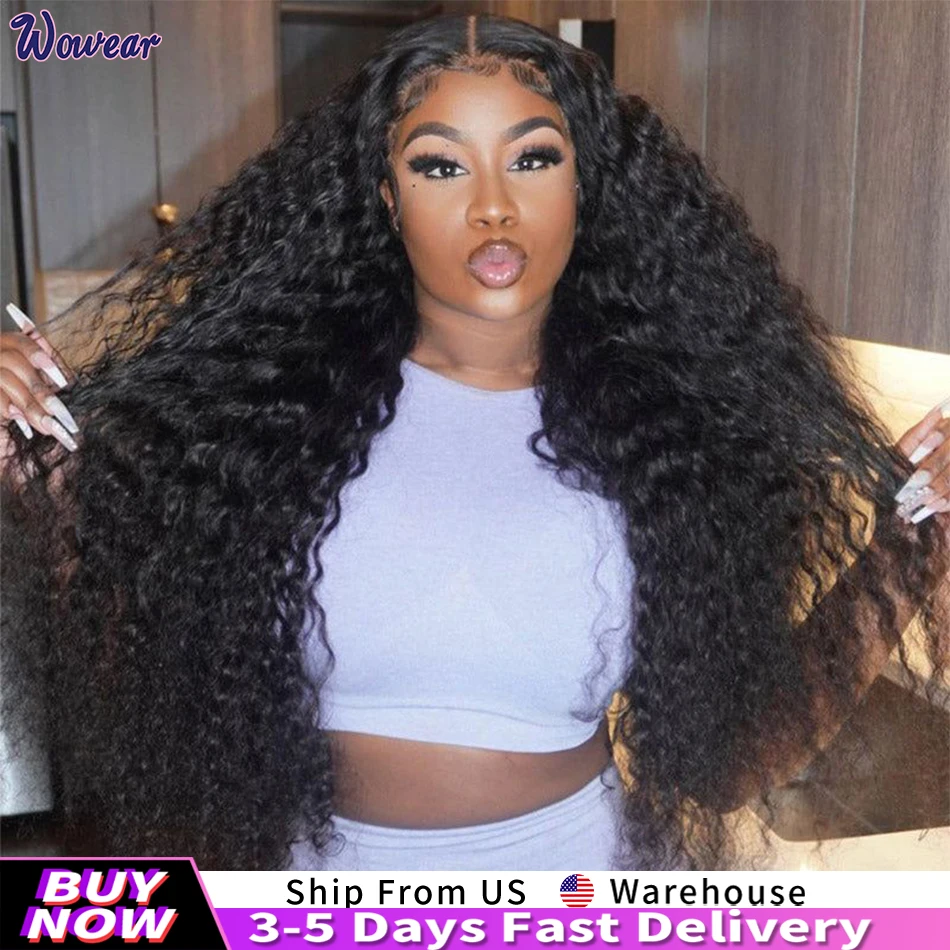 

Deep Wave Frontal Wig 13x4 HD Lace Frontal Human Hair Wig Curly Wig 100% Human Hair 200 Density Transparent Lace Frontal Wig