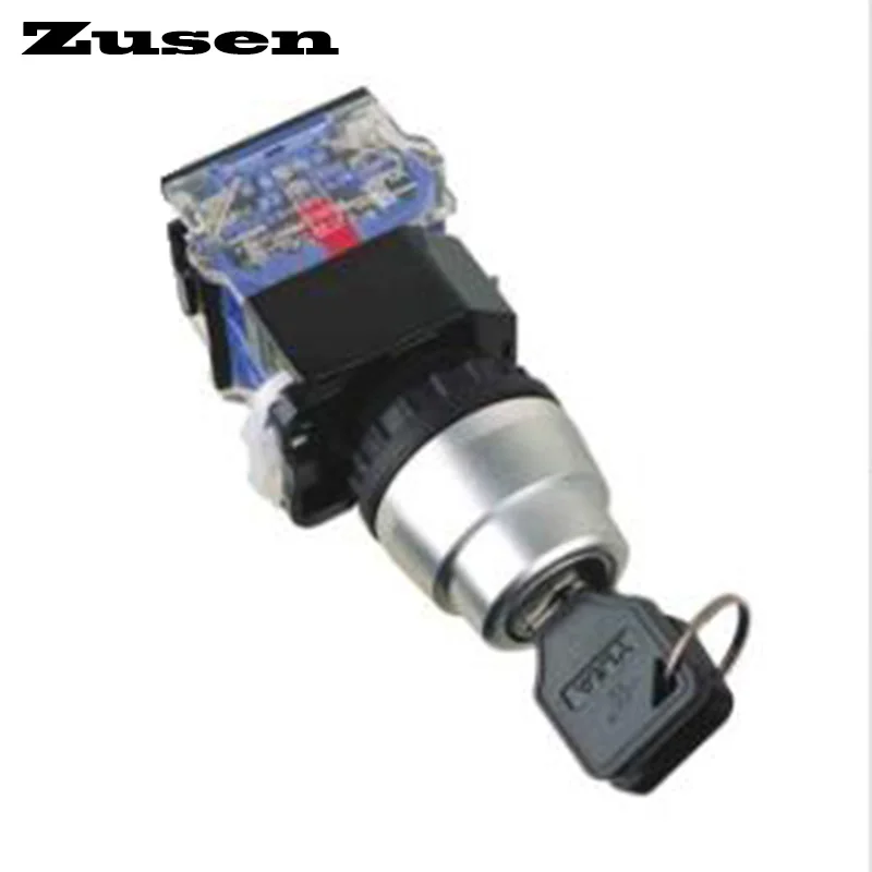 Zusen 22mm LA38 Key Switch Keep Lock 1NO1NC 2NO 10A