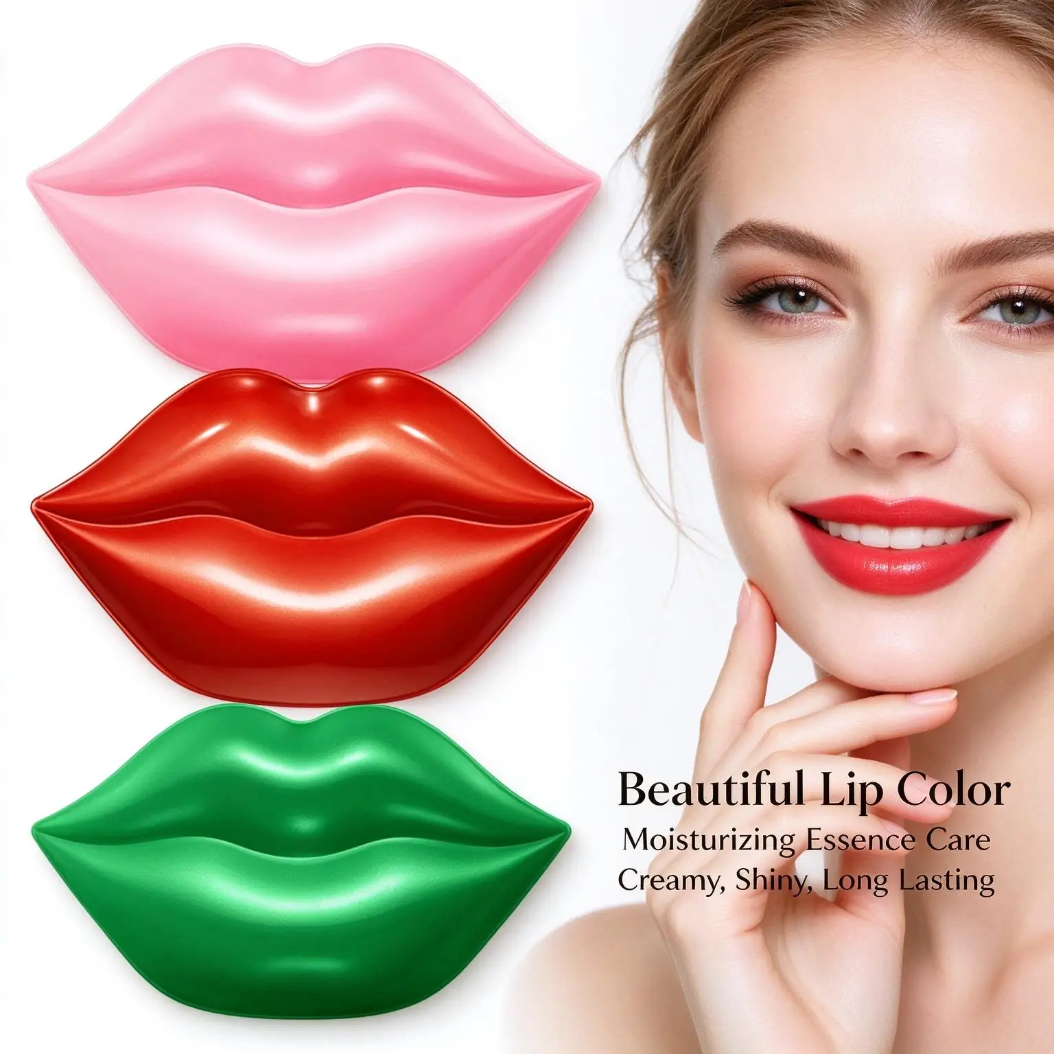 20pcs SADOER Fruit Collagen Lip Mask Peach Avocado Orange Cherry Reduce Lip Lines Moisturizing Anti Dry Chapped Lips Gel Patches