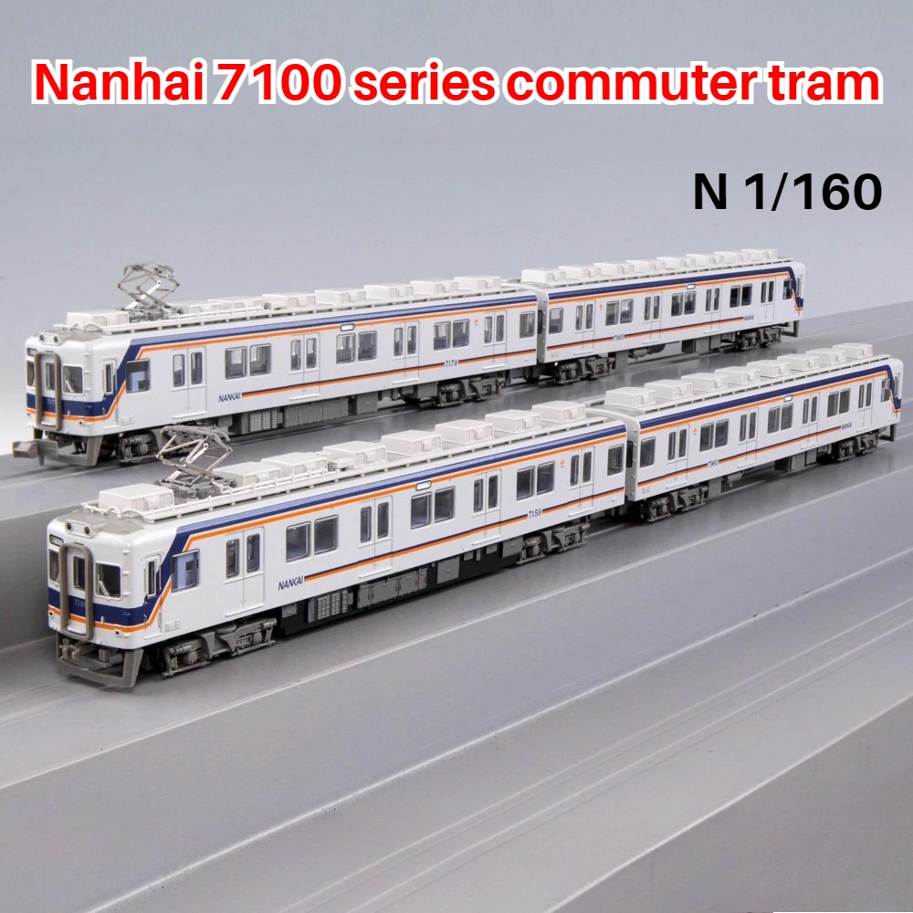 

Модель поезда N-типа 1/160 A6372 Nankai серии 7100, пригородный поезд, новая краска, набор поездов с четырьмя каретками, игрушка для мальчика в подарок