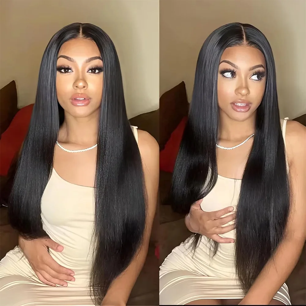 

40 Inch 13x6 13x4 Lace Front Wig Transparent Lace Frontal Wigs Bone Straight Brazilian Pre Plucked 100% Human Hair Wig For Women