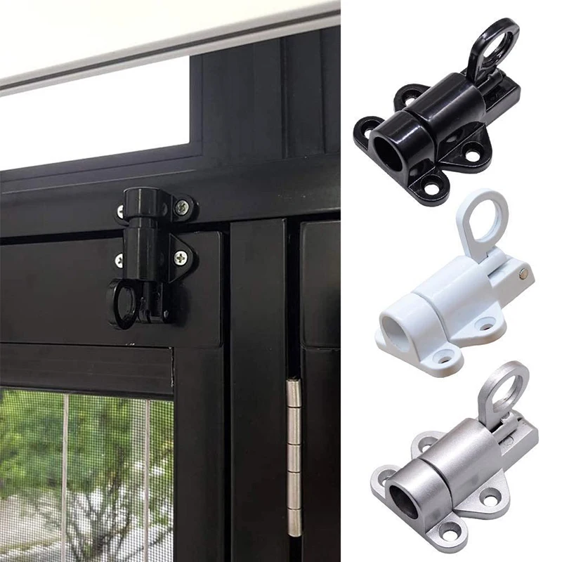 Automatic Door Bolt Latch Home Window Gate Security Pull Ring Spring Bounce Door Bolt Automatic Latch Lock