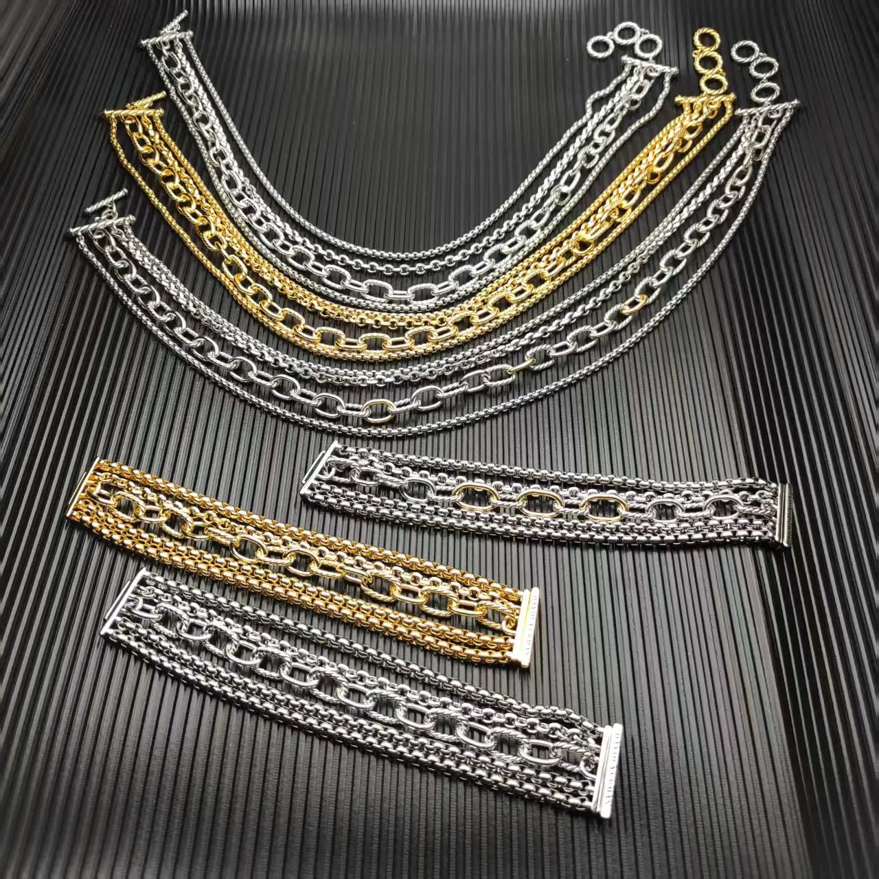 

S925 Sterling Silver 2025 New 29mm Multi-Chain Necklace Bracelet Unisex Fashionable Trendy Personalized Retro Luxury Jewelry