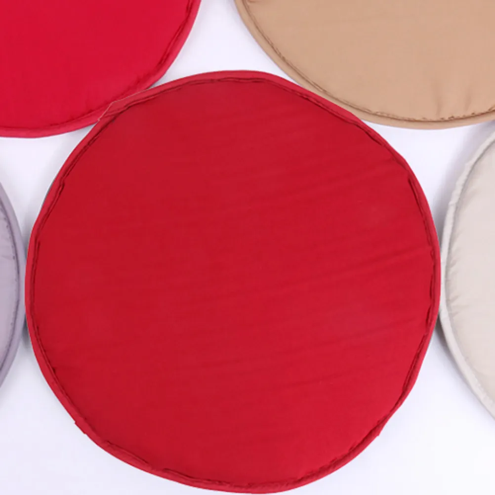 1Pcs Round Cushion Dark Red 30Cm Diameter Thickened Sponge Seat Cushion for Chair Sofa Bed Restaurant Seat Cushions for Home