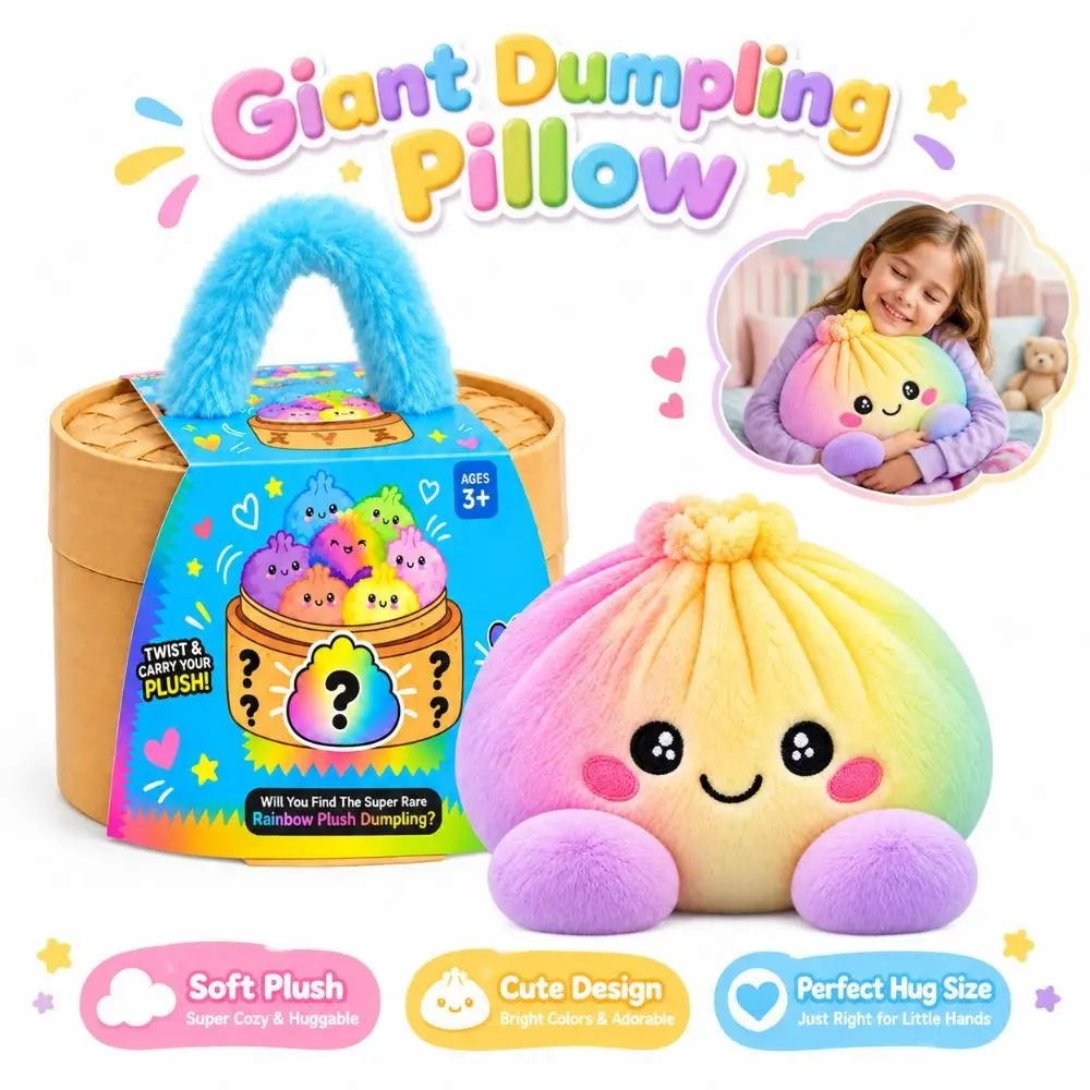 Soft Plush Stuffed Dumpling Squishies Stress Relief Steamer Box Stuffed Steamed Bun Pillow Fidget Squishy Dumpling Toy Kids Gift