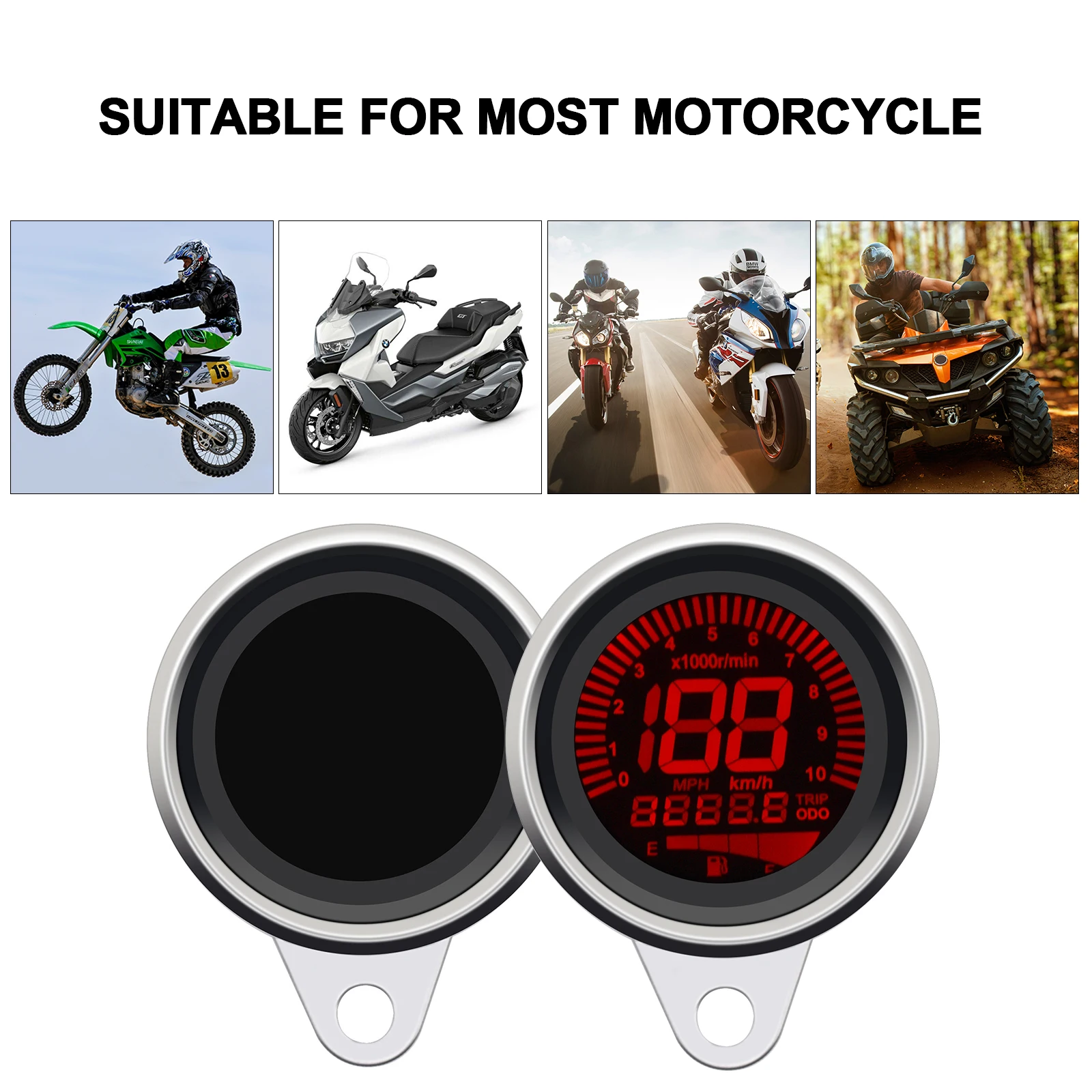 

Retro LCD Odometer Universal Motorcycle Digital Speedometer LED LCD Tachometer Indicator Scooter ATV Meter Fuel Meter