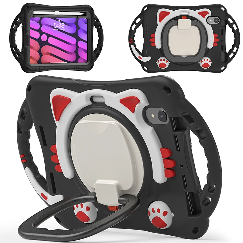 

Чехол для iPad Mini 6, 8,3 дюйма, 2021, A2567 A2569, чехол для планшета, слот для карандашей, подставка, держатель, плечевой ремень, вращение на 360 градусов, защитный чехол