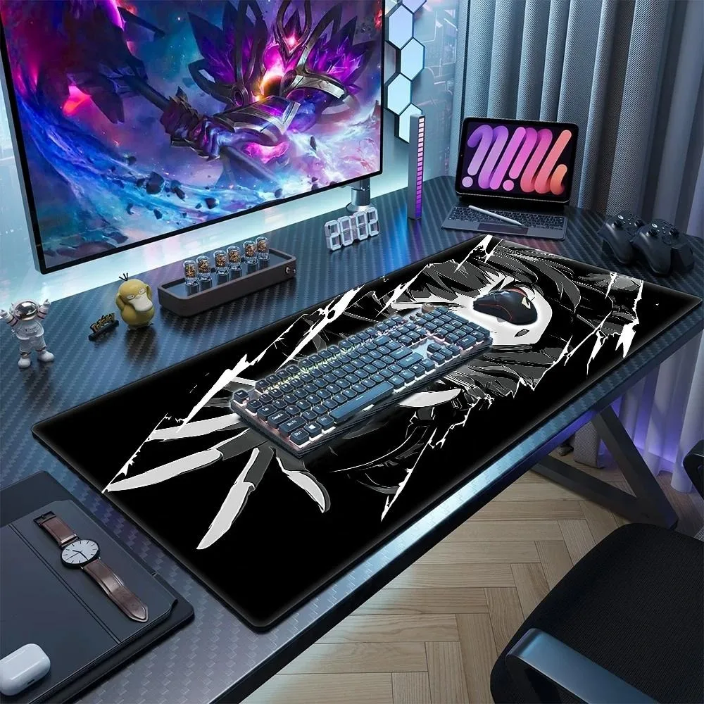 Dark anime-style red-eyed mouse pad - durable and wear-resistant gaming mouse pad for home desks, office workstations
