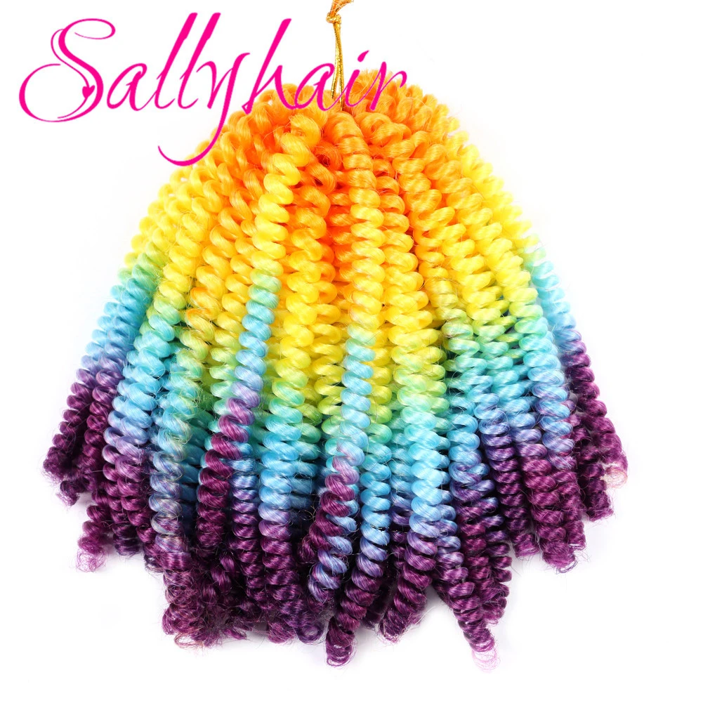 Sallyhair Spring Twist Crochet Braids Hair Ombre Braiding Colored Hair Synthetic Hair Extensions 30strands/pack 110gram