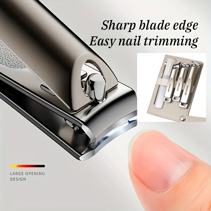 1/5pcs Professional Manicure and Pedicure Kit Includes Nail Clipper Nail File and Ear Pick Portable Storage Case  Beauty Care view 5