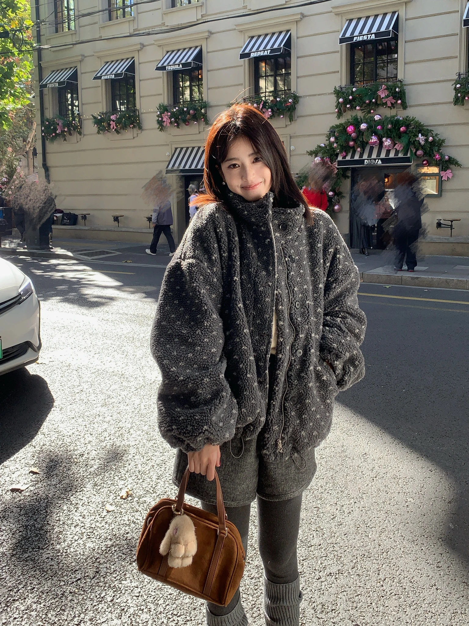 

Утепленное шерстяное пальто в горошек с широкими штанинами, повседневное, универсальное, теплое, осенне-зимнее, на пуговицах, женское, с длинными рукавами