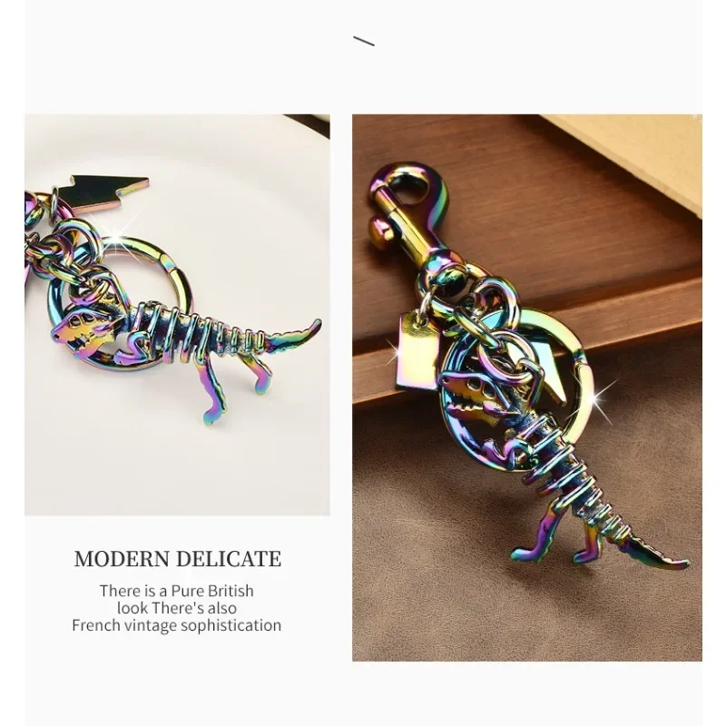 

Красочные подвески, рамки для ключей с динозаврами, кольца для ключей, подвесные сумки, креативные брелки в стиле ретро.