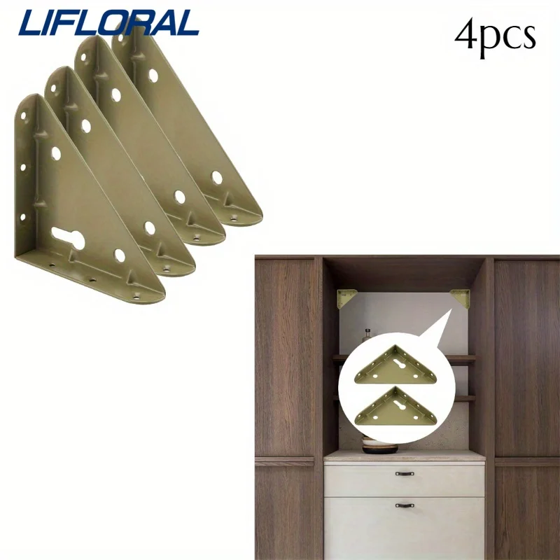 

4pcs Stainless Steel DIY Plates for Wood Fixing Connector Fixing Brackets Shape Brackets Flat Corner Brace Plates Metal Repair