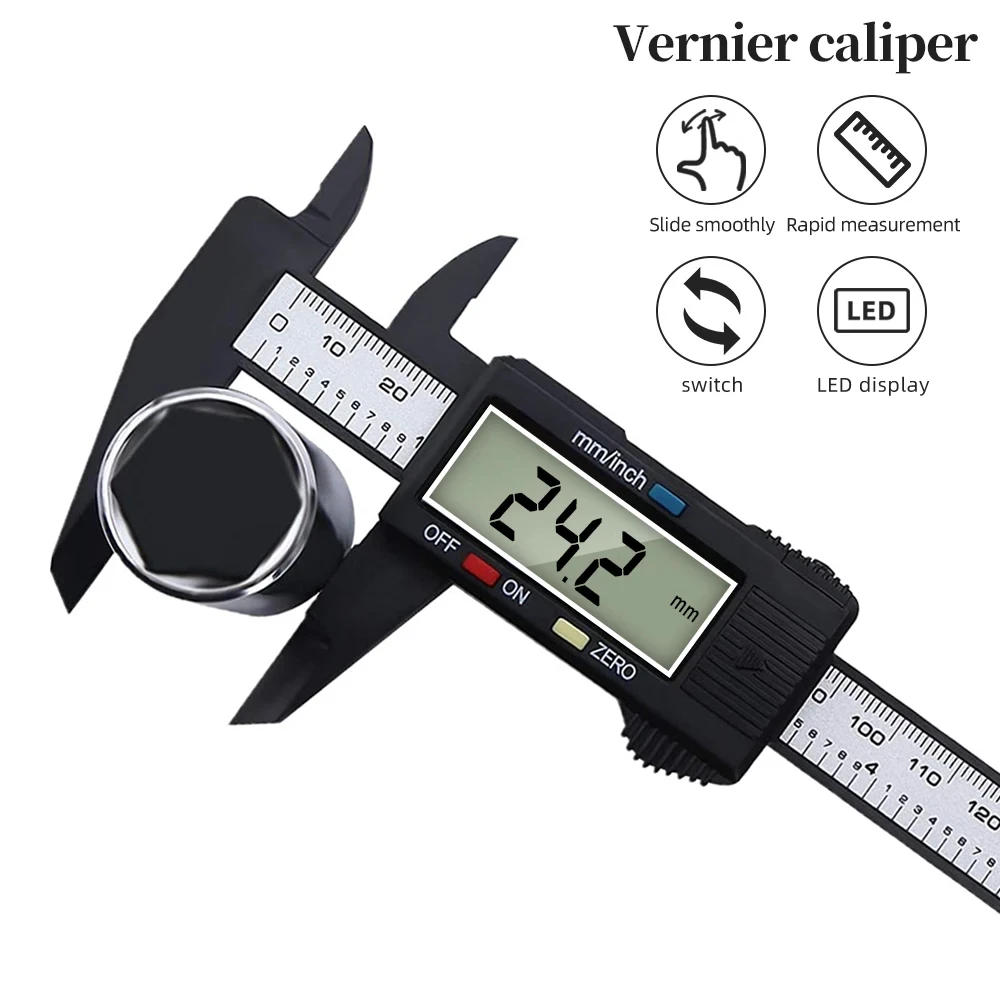 Digital Vernier Caliper 0-150mm Ruler Electronic Micrometer Ruler Depth Measuring Tool Gauge Instrument 6 Inch