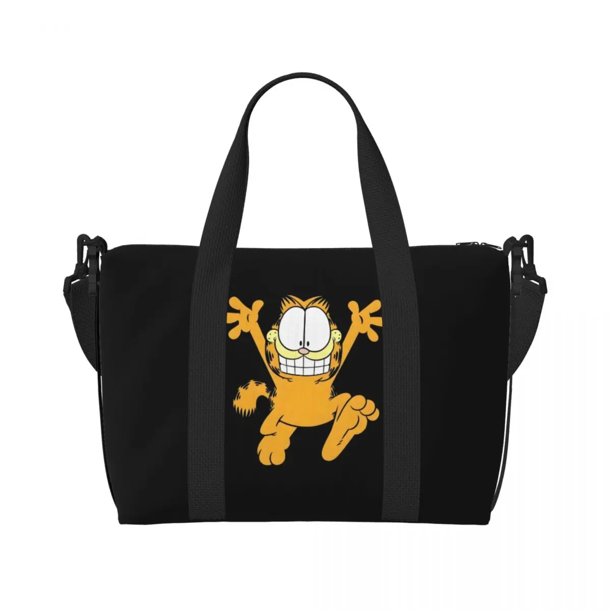 

Custom G-Garfielded Beach Tote Bag for Women Extra Large Gym Carry On Funny Cat Travel Shopping Bags