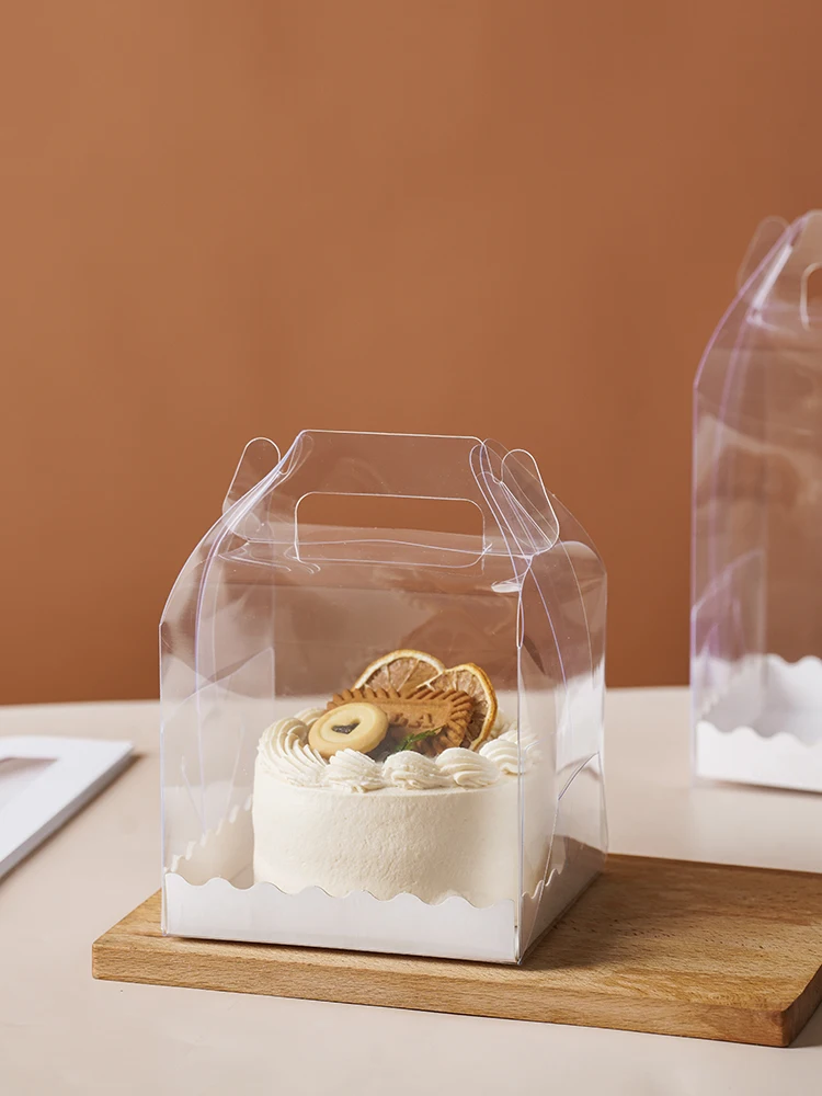 

Прозрачная коробка для торта на день рождения, ручная, 5, 6, 4 дюйма, маленькая упаковка для торта, увеличенная высота, принадлежности для выпечки и приготовления пищи
