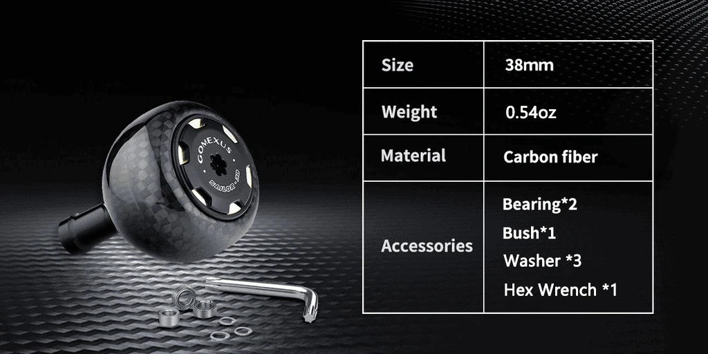 Gomexus Carbon-Rollen-Netzknopf 38 mm für Shimano Spheros SW 3000 4000 Stradic FL Ultegra FB Sustain Stella FJ 1000–5000 – Detail 3