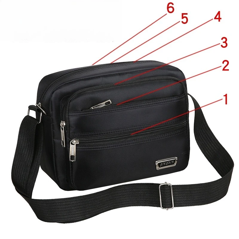 

Men's waterproof nylon shoulder bag casual all kinds of business charge more zipper large capacity diagonal span bag