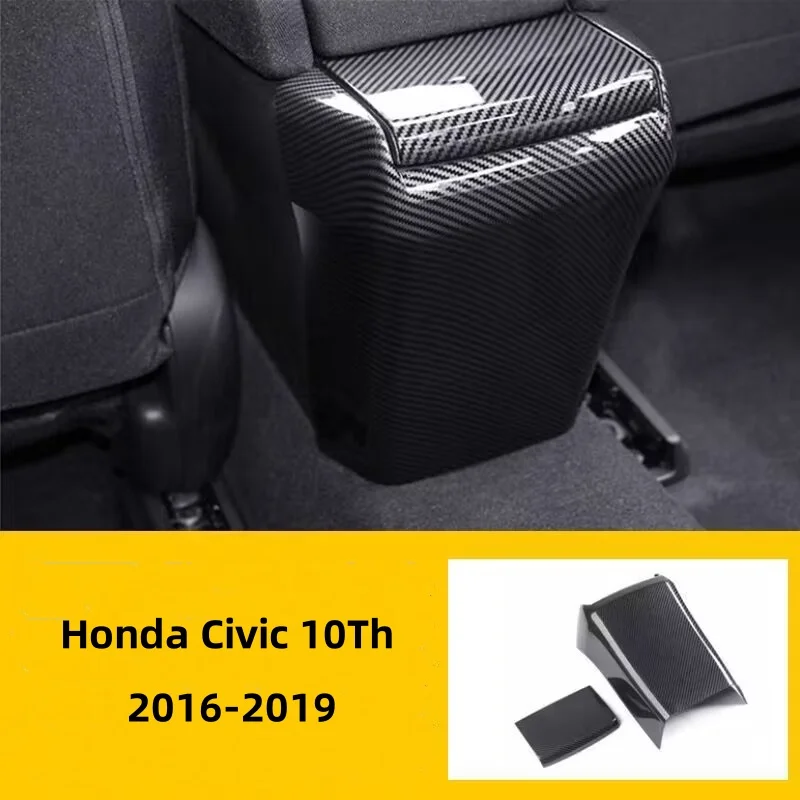 

For Honda Civic 10Th 2016-2019 central armrest anti-kick board box Rear Air conditioner Outlet Vent Cover interior accessories