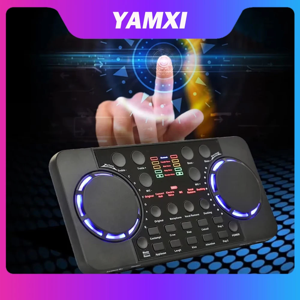 V300 Pro Sound Mixer Bluetooth Supported Audio Input Consale DJ Device Digital Effect Noise Reduction USB Record for Singing