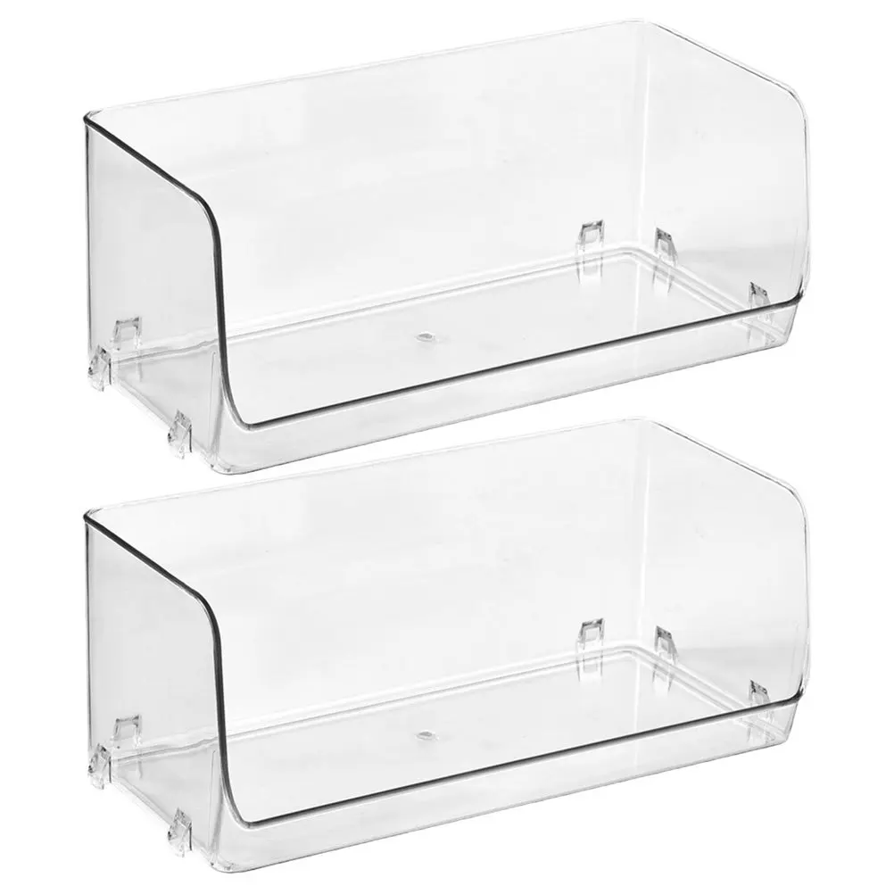

2Pcs Makeup Storage Box Transparent Organizing Container Resistance Desk Organizer Home Sundries Case