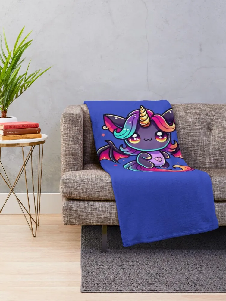 Enchanting Harmony - The Whimsical Dragon Unicorn Throw Blanket Luxury Thicken Kid'S Single Blankets