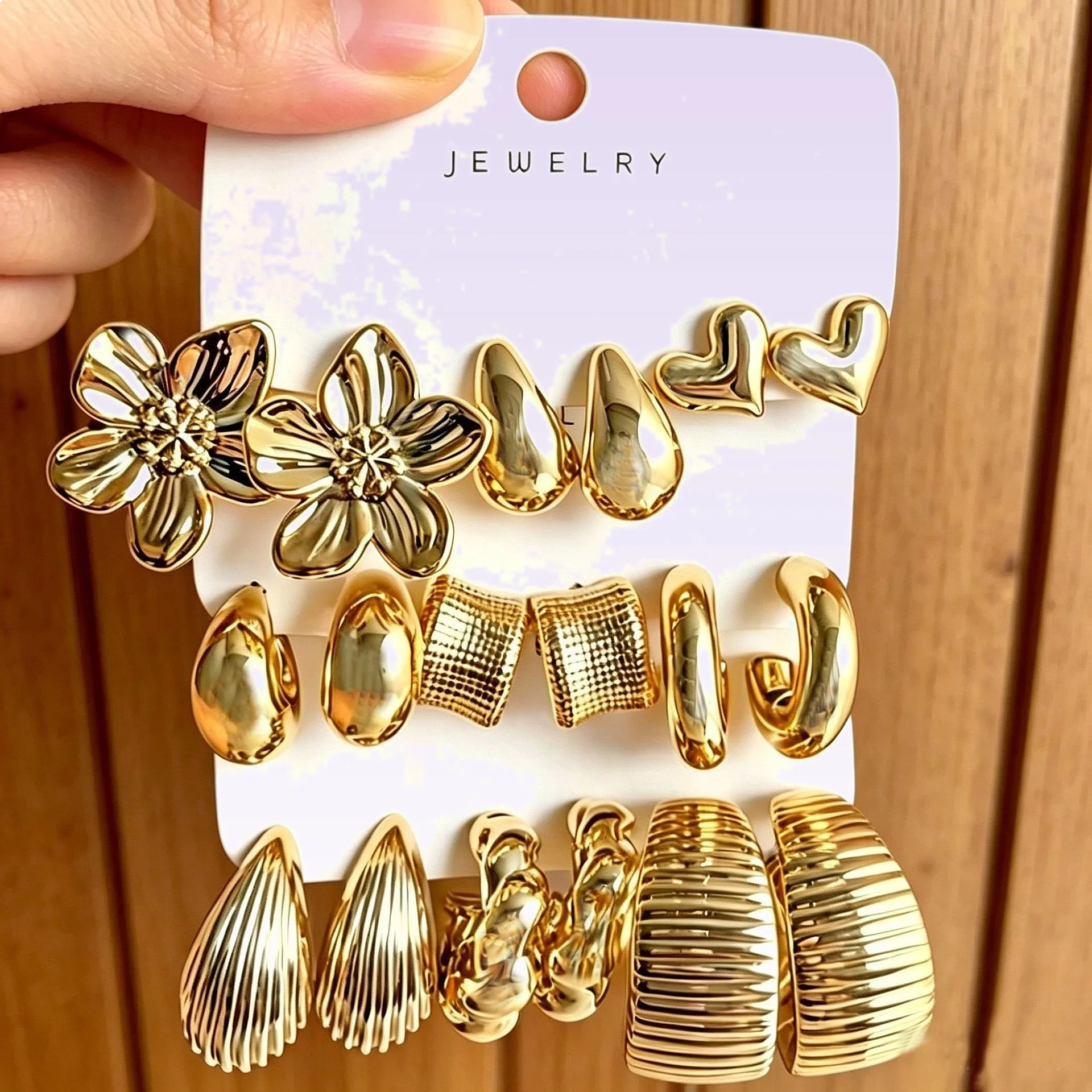 European American Starfish Shell Conch Earrings 9PCS Set C-Shape Drop Unique Fashion Wholesale