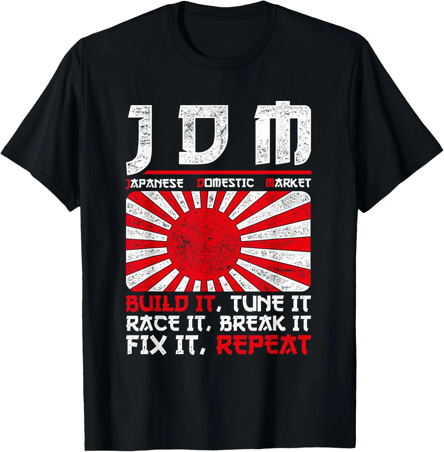 JDM Motorsport Car Tuning Automotive T-Shirt 100% Cotton Trendy Y2K Short-Sleeve Tee-Soft, Quick-Drying, Moisture-Wicking; Ideal