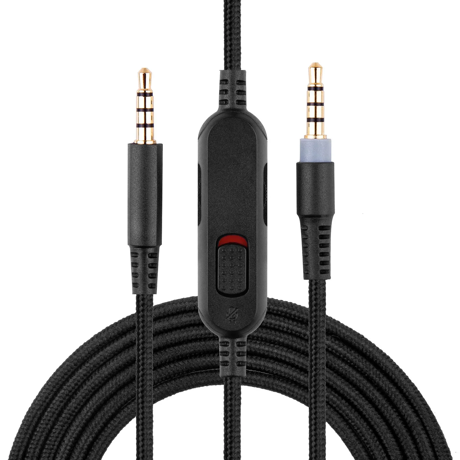 Cabo de extensão de cabo auxiliar trançado de nylon de substituição OFC para Mad Catz Madcatz F.R.E.Q. Fones de ouvido FREQ M