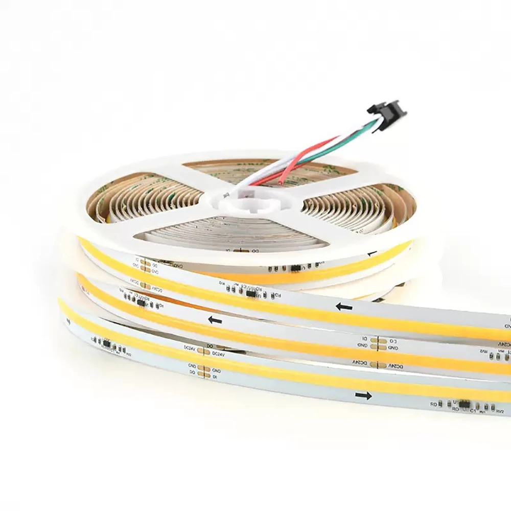5m/lot 24V COB CCT Running LED Strip Light IP67 2700-6500K Dual Color Chasing Flow 576LEDs/m Flexible Tape Light for Home Car
